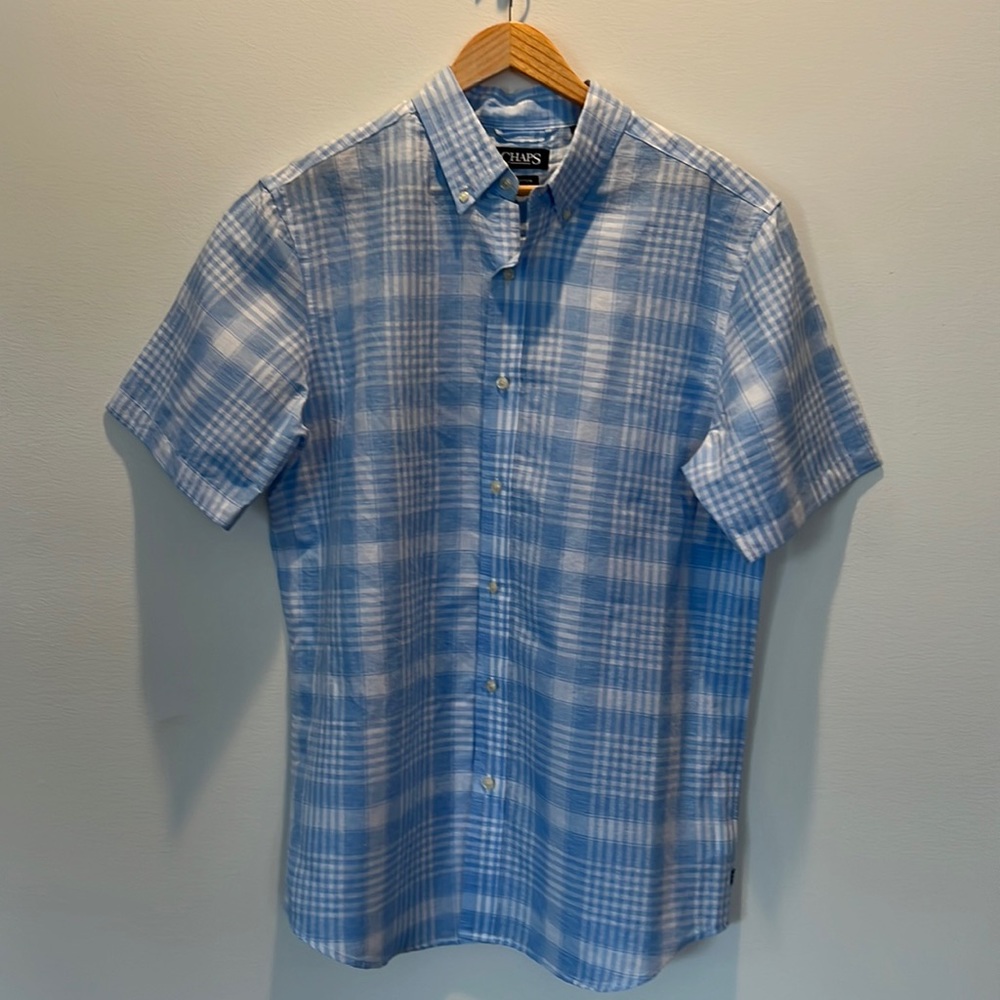 Mens LG LIGHT BLUE button down shirt